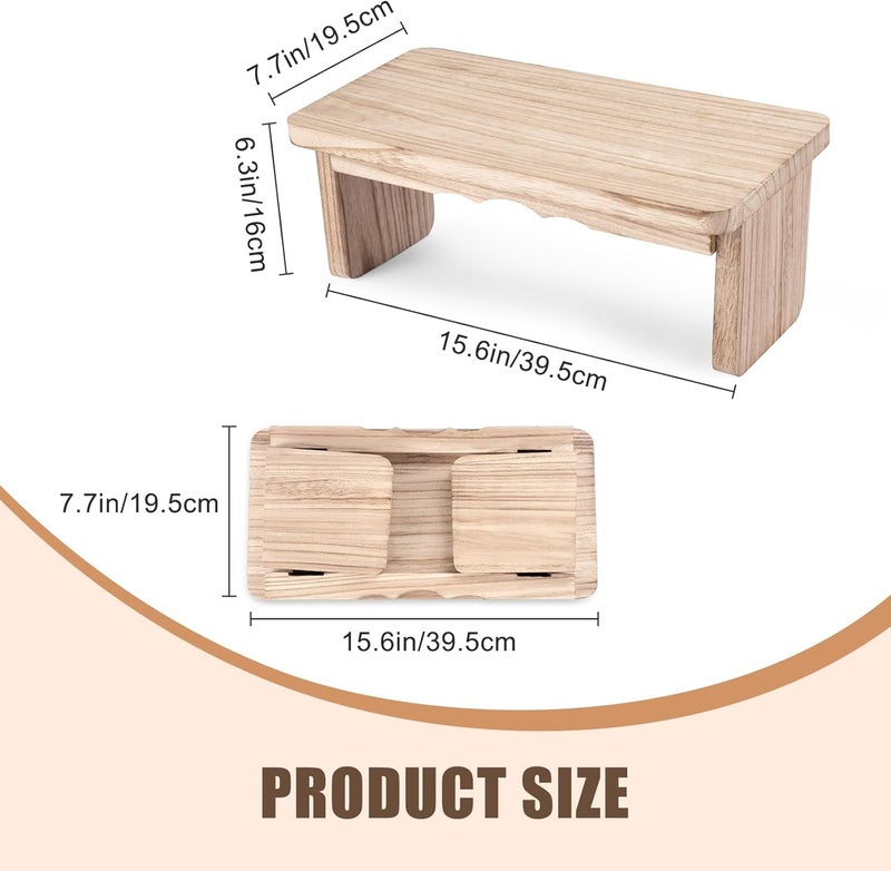 Elfzone Meditation Bench - Yoga Bench,Wooden Zen Meditation Stool Kneeling Bench for Mindfulness Practice Tea Ceremony and Relaxation Ergonomic Design for Comfort and Support Household (Light Wood) - Image 2